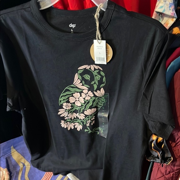 Dip Black T-Shirt w/Owl and Floral Art/chicken pen/Harriett Potter shirt bundle - Picture 2 of 7